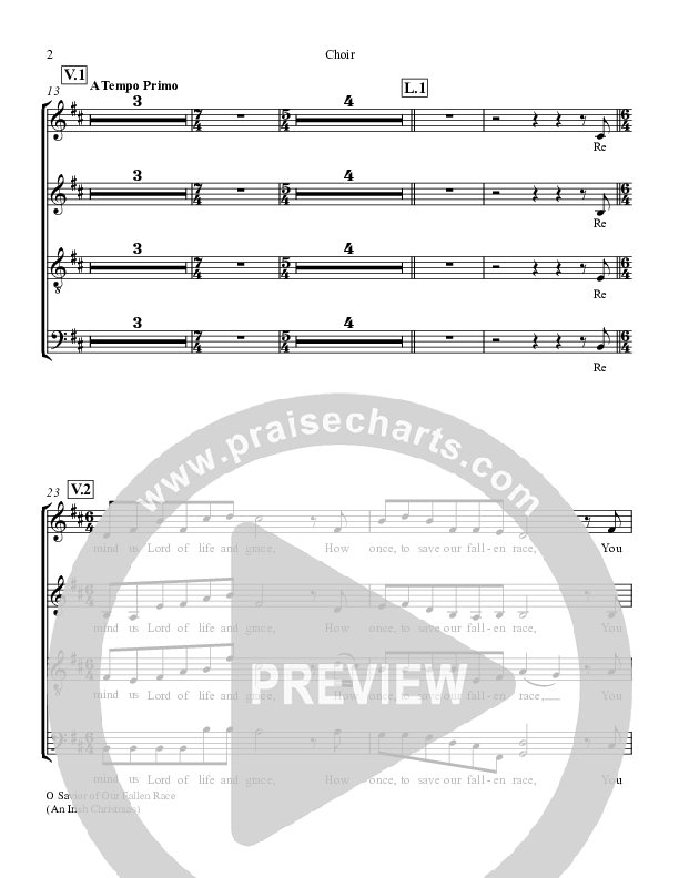 O Savior Of Our Fallen Race Choir Sheet (Keith & Kristyn Getty)