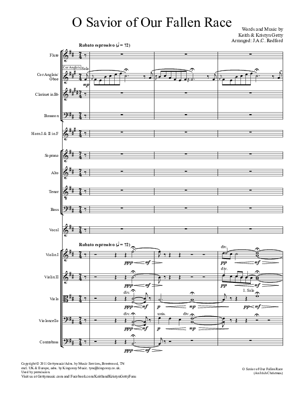 O Savior Of Our Fallen Race Conductor's Score (Keith & Kristyn Getty)
