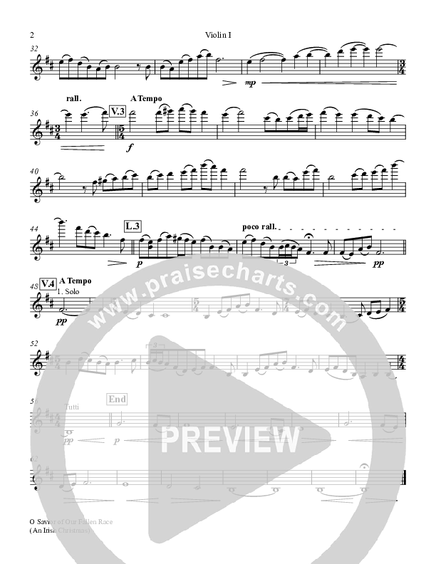 O Savior Of Our Fallen Race Violin 1 (Keith & Kristyn Getty)