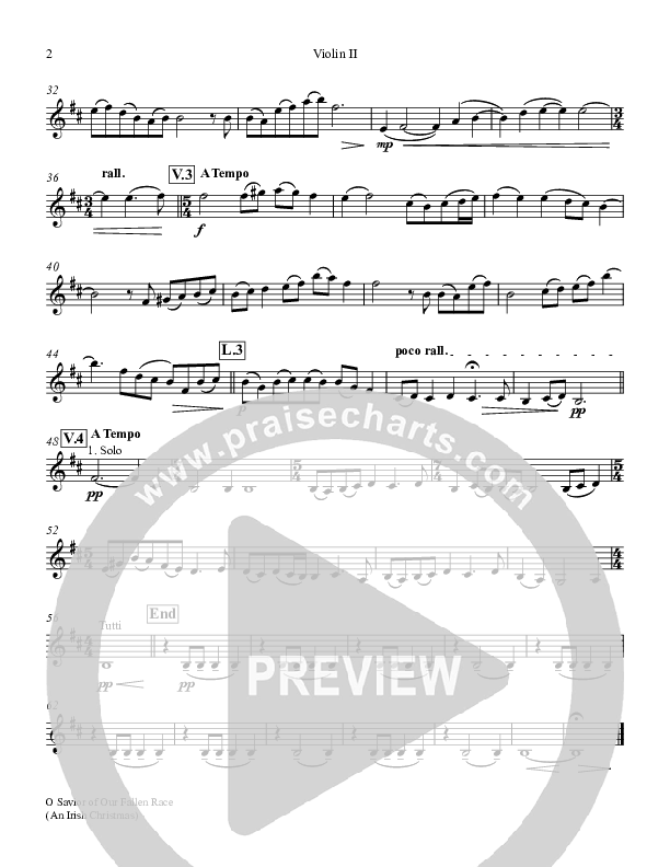 O Savior Of Our Fallen Race Violin 2 (Keith & Kristyn Getty)