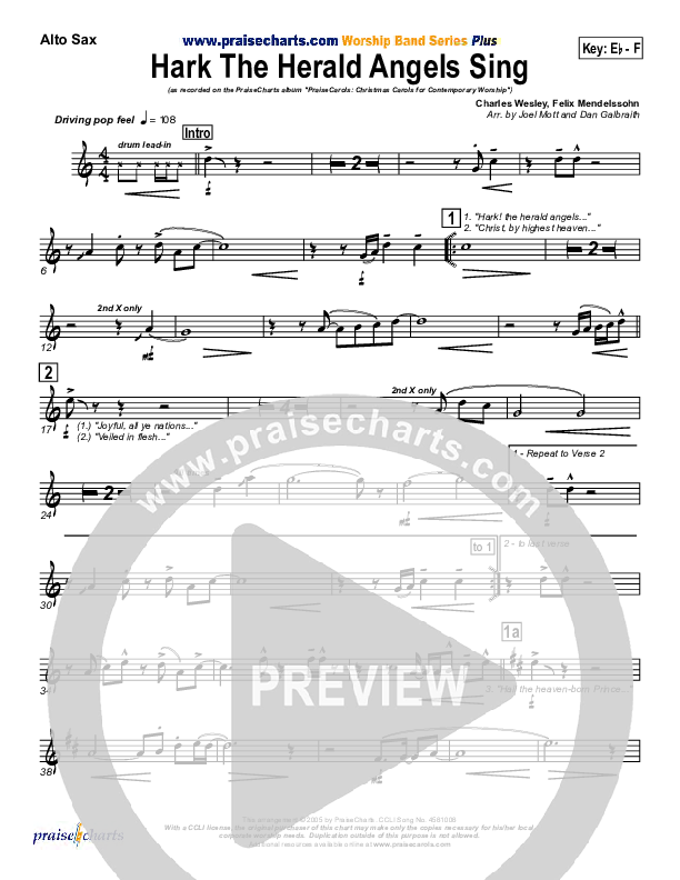 Hark The Herald Angels Sing Wind Pack (PraiseCharts Band / Arr. Daniel Galbraith / Joel Mott)