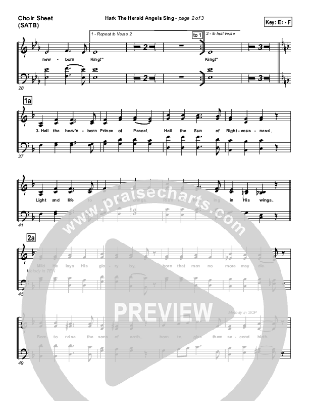Hark The Herald Angels Sing Choir Sheet (SATB) (PraiseCharts Band / Arr. Daniel Galbraith / Joel Mott)