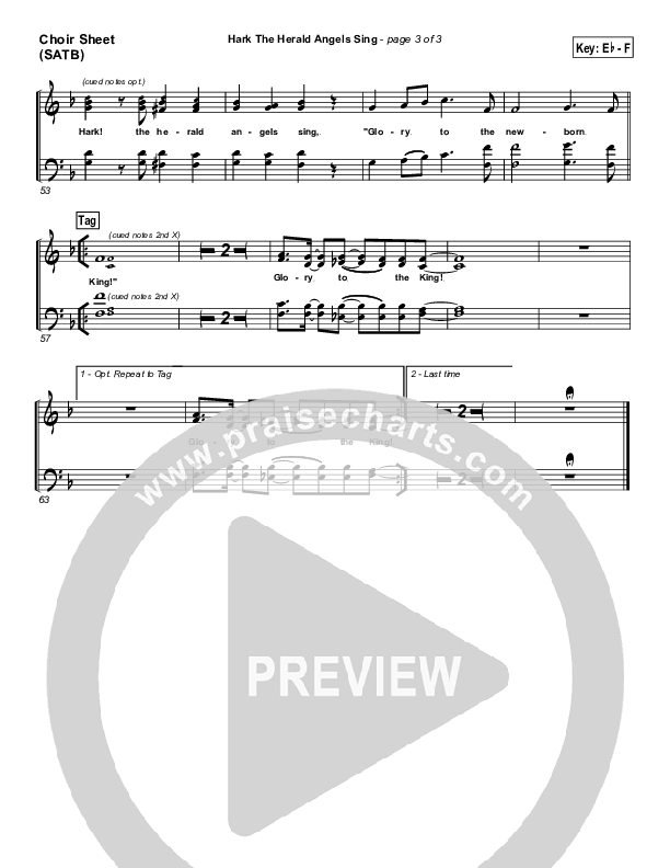 Hark The Herald Angels Sing Choir Sheet (SATB) (PraiseCharts Band / Arr. Daniel Galbraith / Joel Mott)