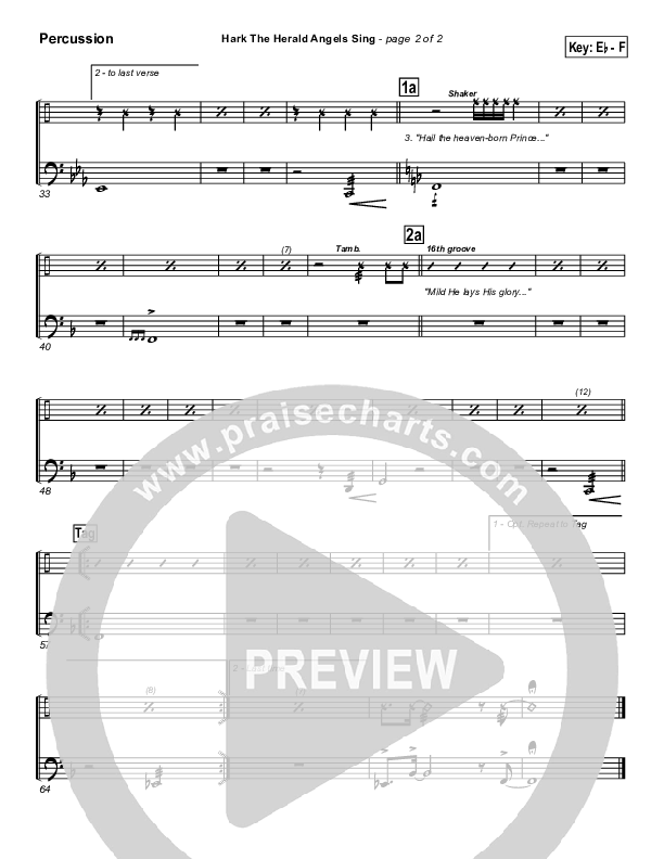 Hark The Herald Angels Sing Percussion (PraiseCharts Band / Arr. Daniel Galbraith / Joel Mott)