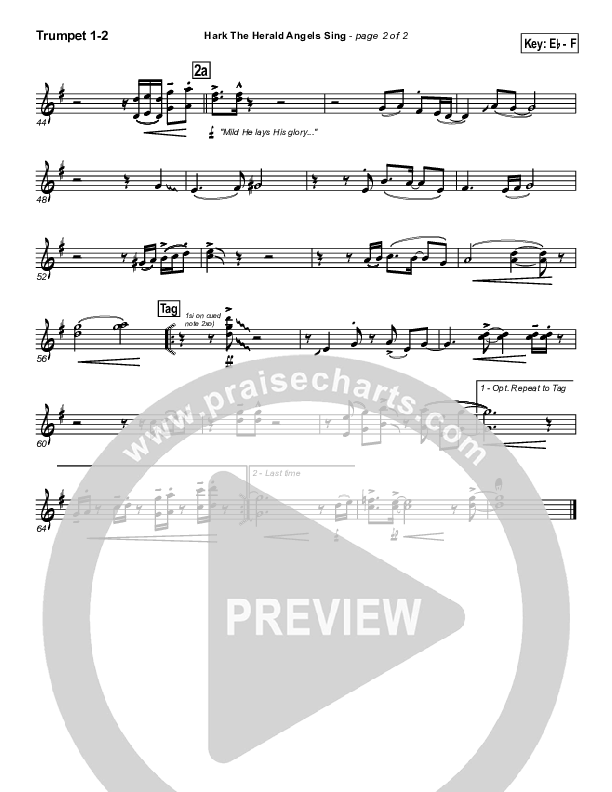 Hark The Herald Angels Sing Trumpet 1,2 (PraiseCharts Band / Arr. Daniel Galbraith / Joel Mott)