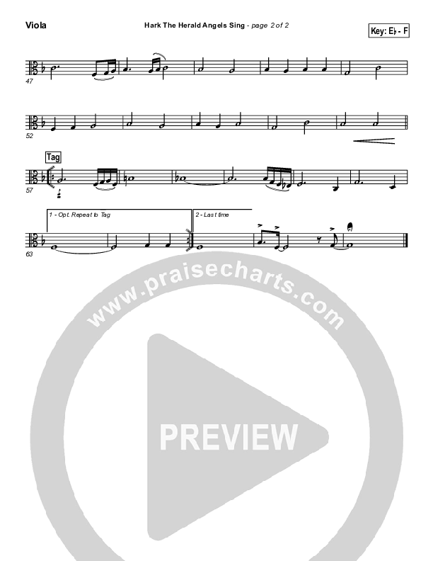 Hark The Herald Angels Sing Viola (PraiseCharts Band / Arr. Daniel Galbraith / Joel Mott)