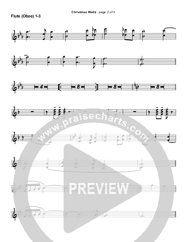 Christmas Waltz (Instrumental) Flute/Oboe 1/2/3 (Frank Ralls)