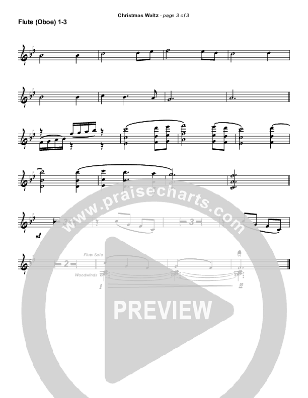 Christmas Waltz (Instrumental) Flute/Oboe 1/2/3 (Frank Ralls)