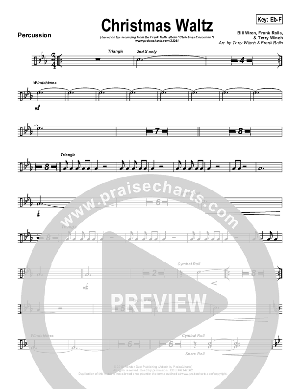 Christmas Waltz (Instrumental) Percussion (Frank Ralls)