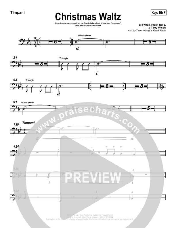 Christmas Waltz (Instrumental) Timpani (Frank Ralls)