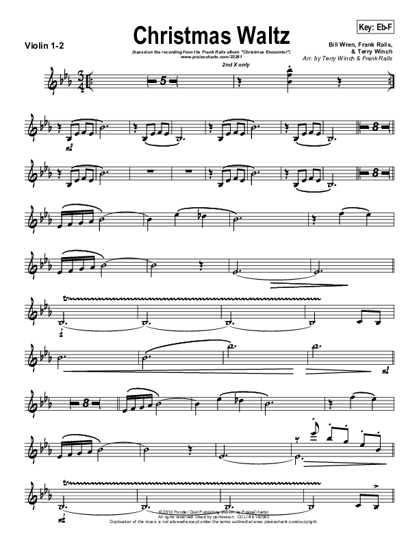 Christmas Waltz (Instrumental) Violin 1/2 (Frank Ralls)