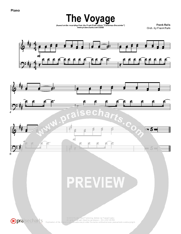 The Voyage Piano Sheet (Frank Ralls)
