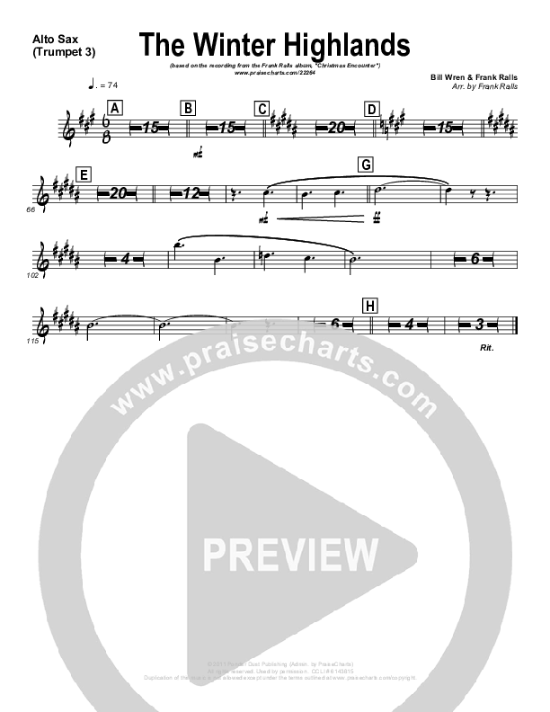 The Winter Highlands Alto Sax (Frank Ralls)