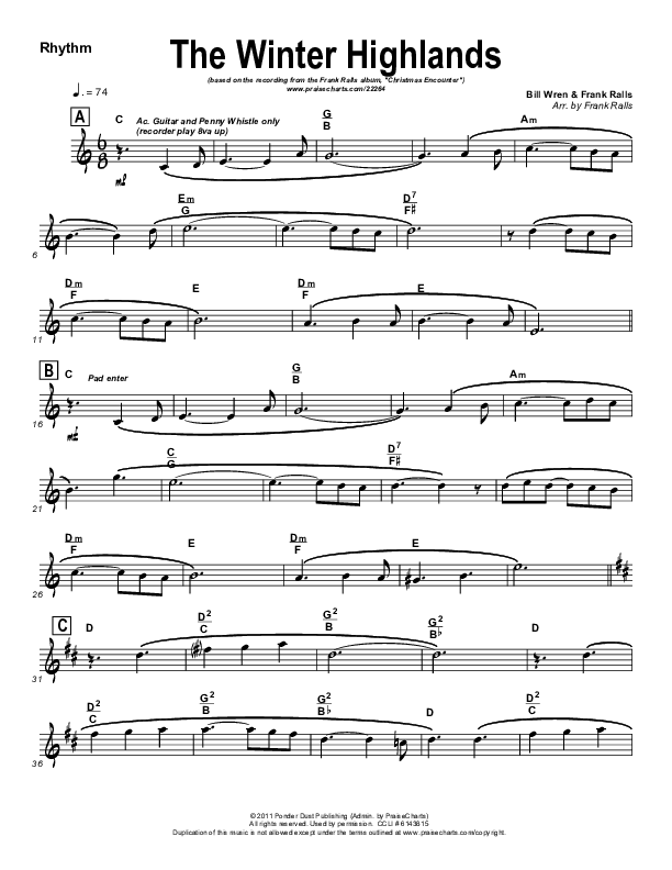 The Winter Highlands Rhythm Chart (Frank Ralls)