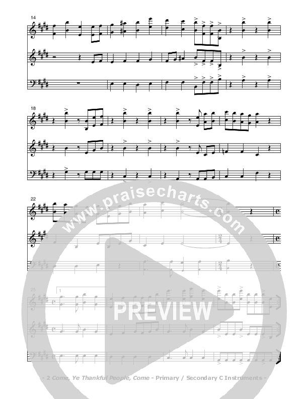 Come Ye Thankful People Come C Instruments (Don Chapman)