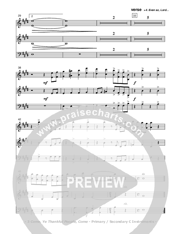 Come Ye Thankful People Come C Instruments (Don Chapman)