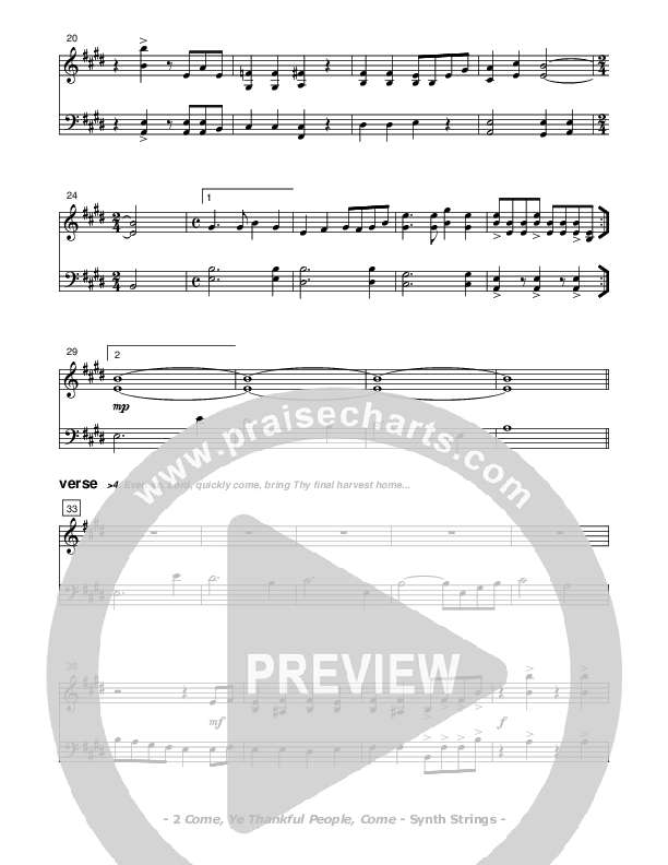 Come Ye Thankful People Come Synth Strings (Don Chapman)