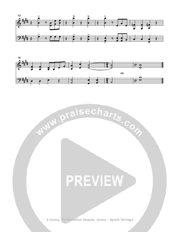 Come Ye Thankful People Come Synth Strings (Don Chapman)