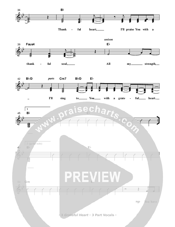 Grateful Heart Lead Sheet (SAT) (Don Chapman)