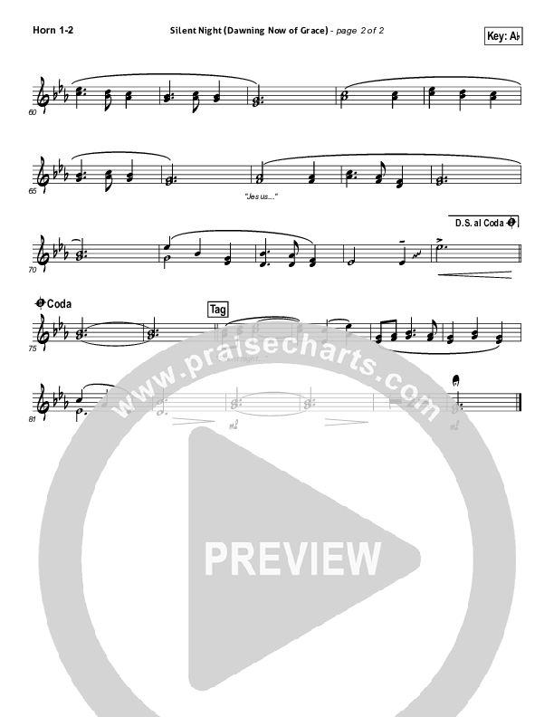 Silent Night (Dawning Now Of Grace) French Horn 1/2 (Essential Worship)