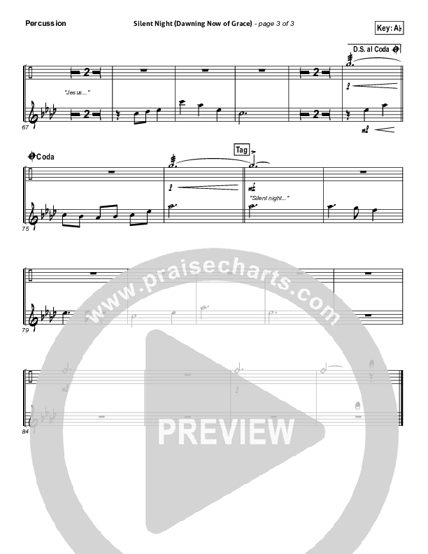 Silent Night (Dawning Now Of Grace) Percussion (Essential Worship)