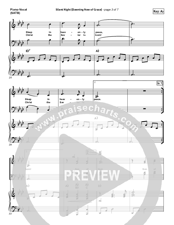 Silent Night (Dawning Now Of Grace) Piano/Vocal (SATB) (Essential Worship)