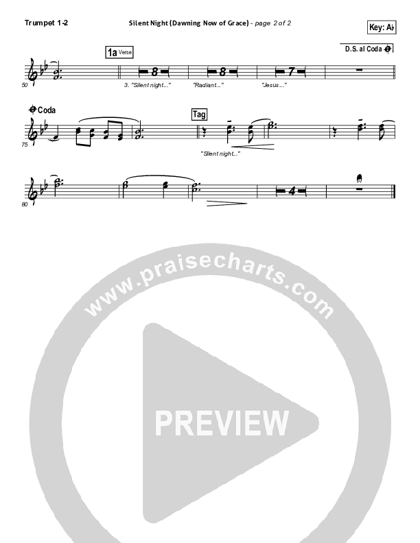 Silent Night (Dawning Now Of Grace) Trumpet 1,2 (Essential Worship)