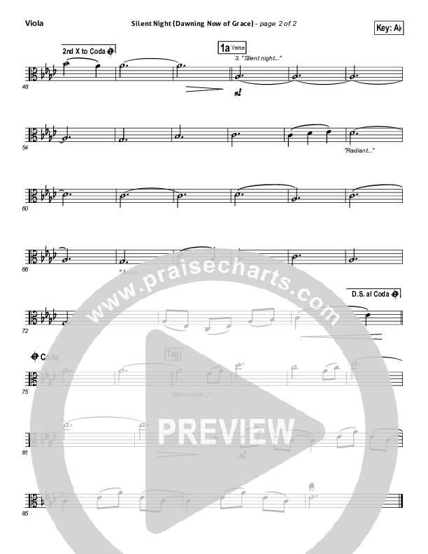 Silent Night (Dawning Now Of Grace) Viola (Essential Worship)