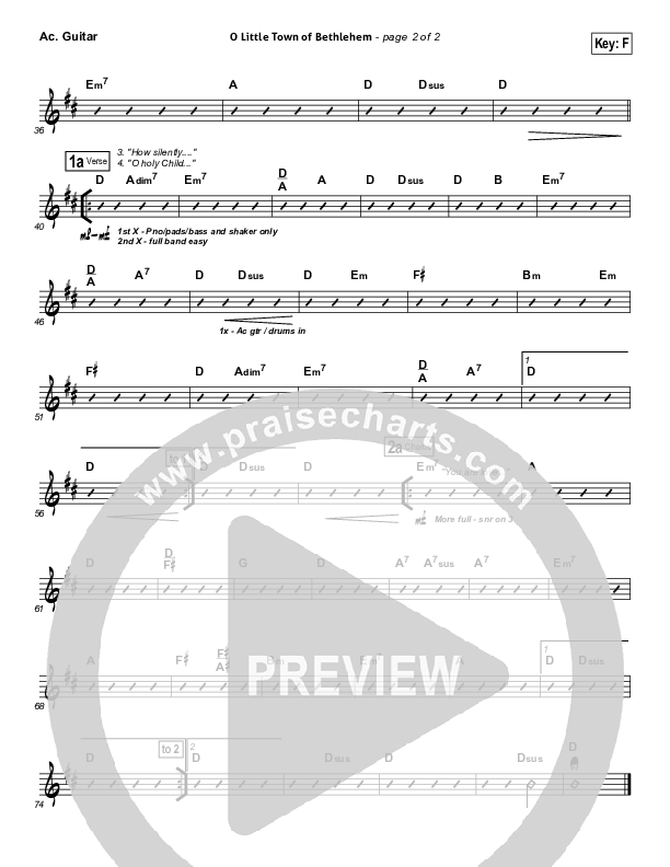 O Little Town Of Bethlehem (He Is Love) Acoustic Guitar (Essential Worship)