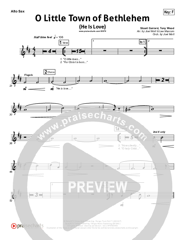 O Little Town Of Bethlehem (He Is Love) Alto Sax (Essential Worship)