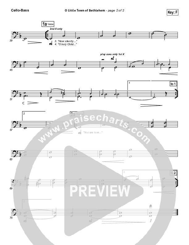 O Little Town Of Bethlehem (He Is Love) Cello/Bass (Essential Worship)