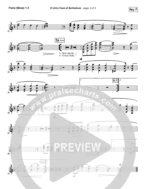 O Little Town Of Bethlehem (He Is Love) Flute/Oboe 1/2/3 (Essential Worship)