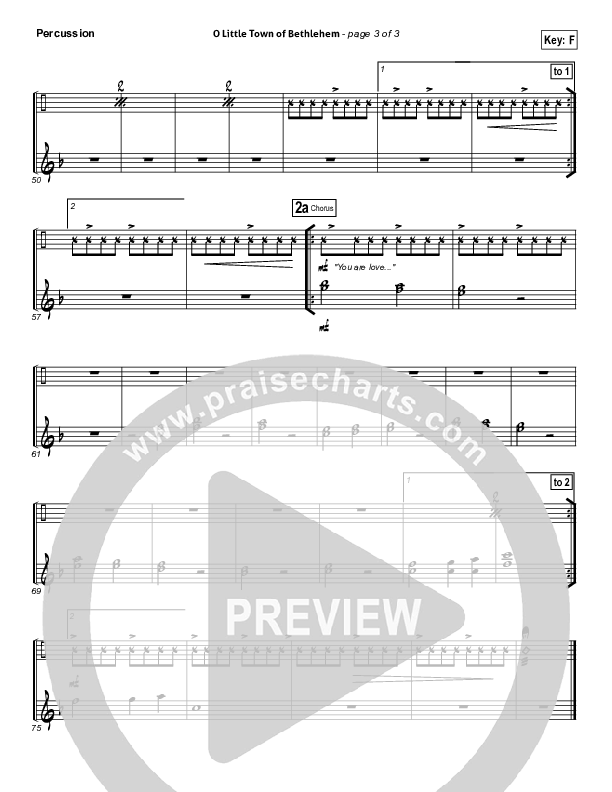 O Little Town Of Bethlehem (He Is Love) Percussion (Essential Worship)