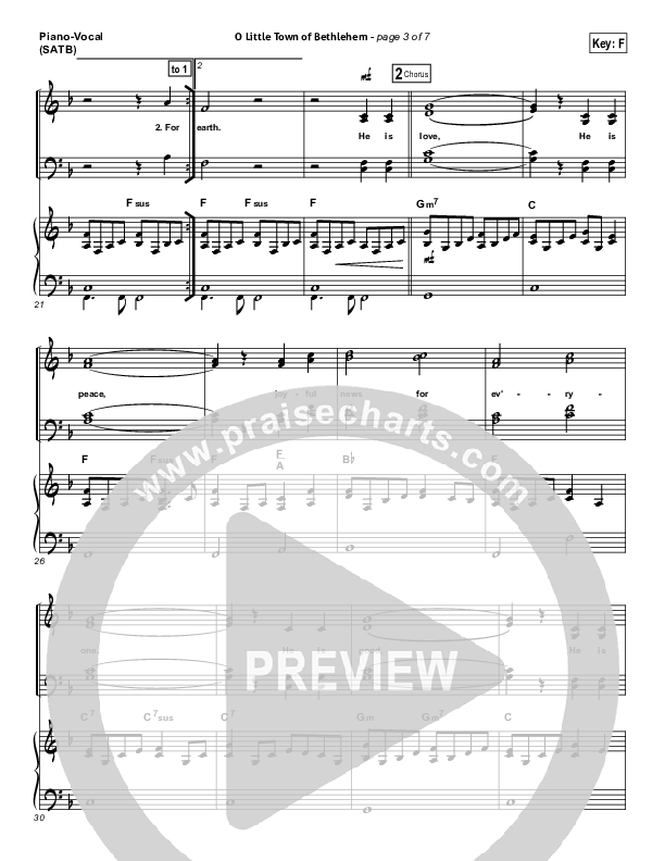 O Little Town Of Bethlehem (He Is Love) Piano/Vocal (SATB) (Essential Worship)