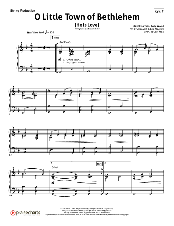 O Little Town Of Bethlehem (He Is Love) Synth Strings (Essential Worship)