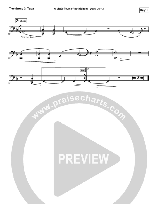 O Little Town Of Bethlehem (He Is Love) Trombone 3/Tuba (Essential Worship)