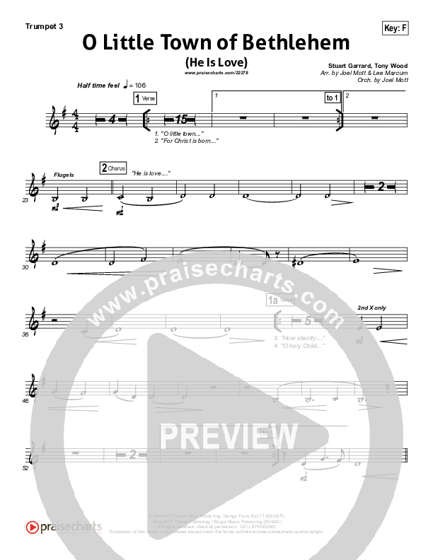 O Little Town Of Bethlehem (He Is Love) Trumpet 3 (Essential Worship)