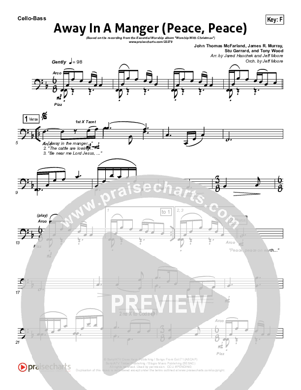 Away In A Manger (Peace Peace) Cello/Bass (Essential Worship)