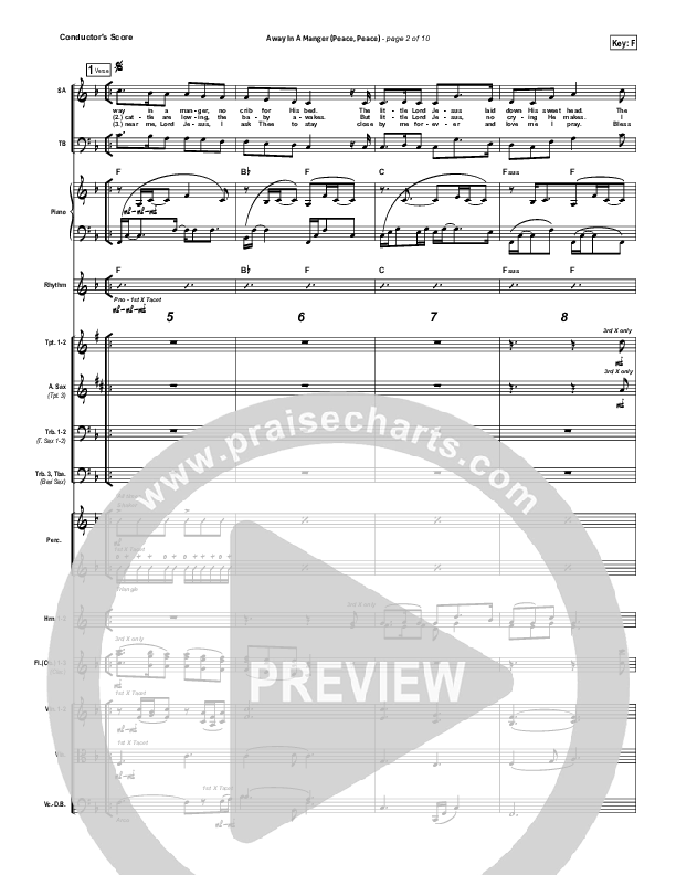 Away In A Manger (Peace Peace) Conductor's Score (Essential Worship)
