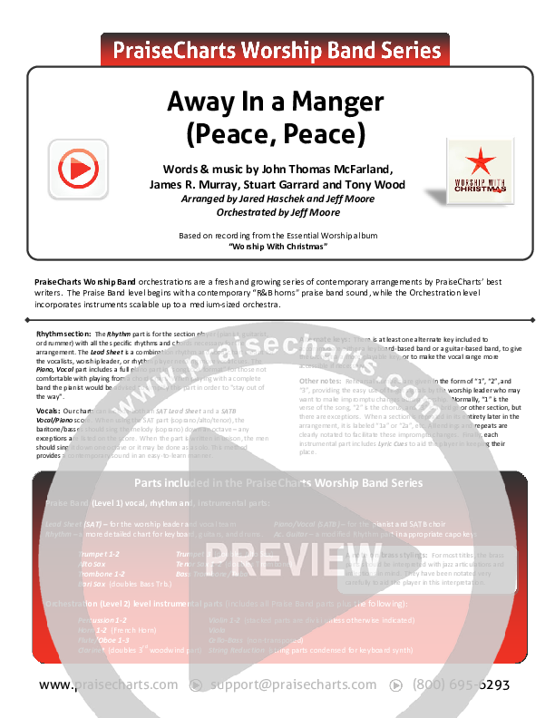 Away In A Manger (Peace Peace) Orchestration (Essential Worship)