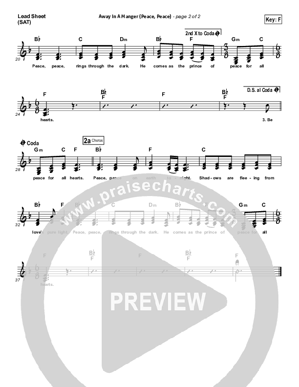Away In A Manger (Peace Peace) Lead Sheet (SAT) (Essential Worship)
