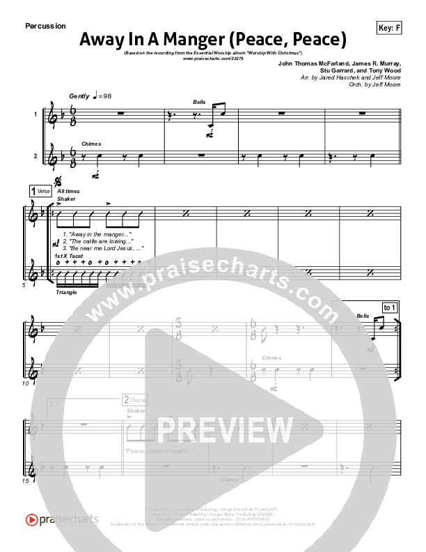 Away In A Manger (Peace Peace) Percussion (Essential Worship)