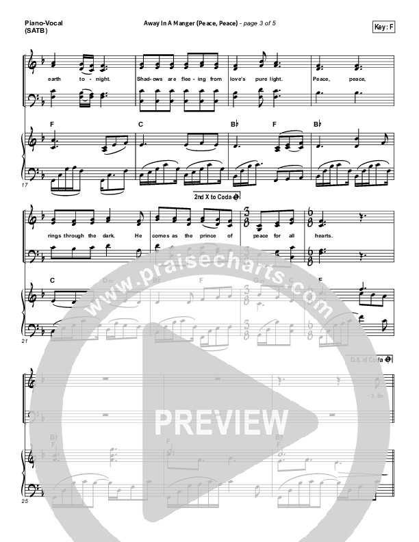 Away In A Manger (Peace Peace) Piano/Vocal (SATB) (Essential Worship)