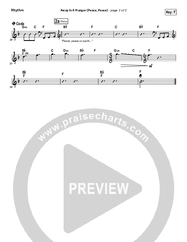 Away In A Manger (Peace Peace) Rhythm Chart (Essential Worship)