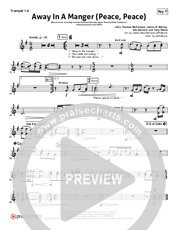 Away In A Manger (Peace Peace) Trumpet 1,2 (Essential Worship)