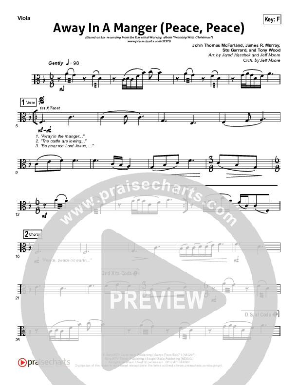 Away In A Manger (Peace Peace) Viola (Essential Worship)