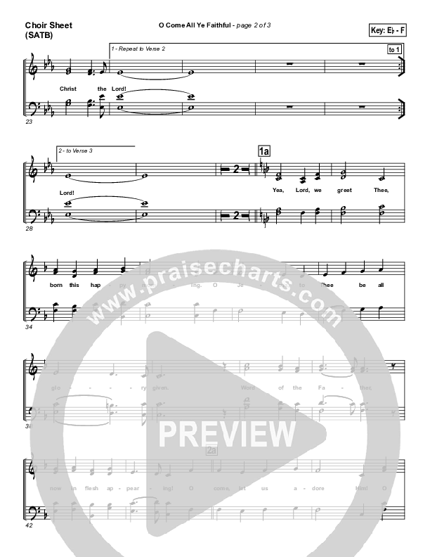 O Come All Ye Faithful Choir Sheet (SATB) (PraiseCharts Band / Arr. Daniel Galbraith)