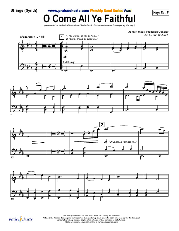 O Come All Ye Faithful String Pack (PraiseCharts Band / Arr. Daniel Galbraith)