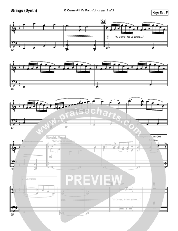 O Come All Ye Faithful String Pack (PraiseCharts Band / Arr. Daniel Galbraith)