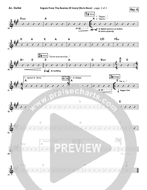 Angels From The Realms Of Glory (He Is Here) Acoustic Guitar (Essential Worship)